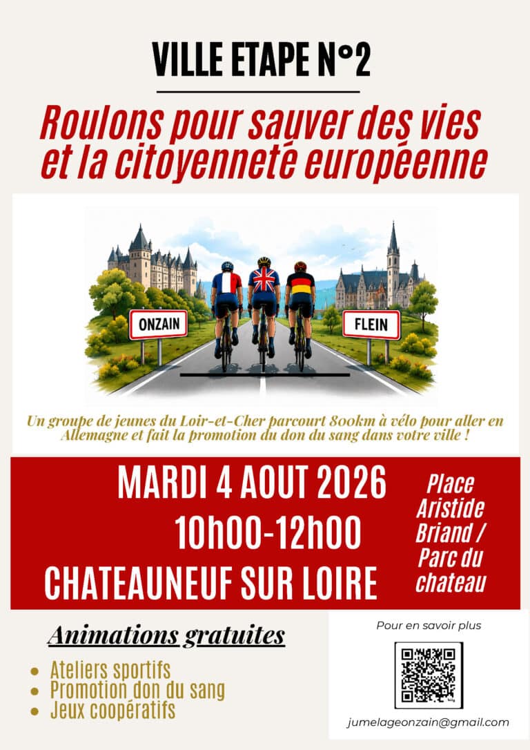 Roulons pour sauver des vies - Affiche ville étape 2 - Chateauneuf - 04 08 26